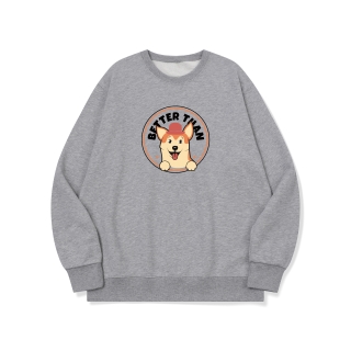 btm72 댕댕이 원탑 씨바코인 그래픽 로고 맨투맨 | 그레이