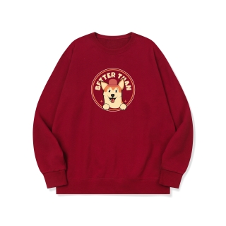 btm72 댕댕이 원탑 씨바코인 그래픽 로고 맨투맨 | 레드