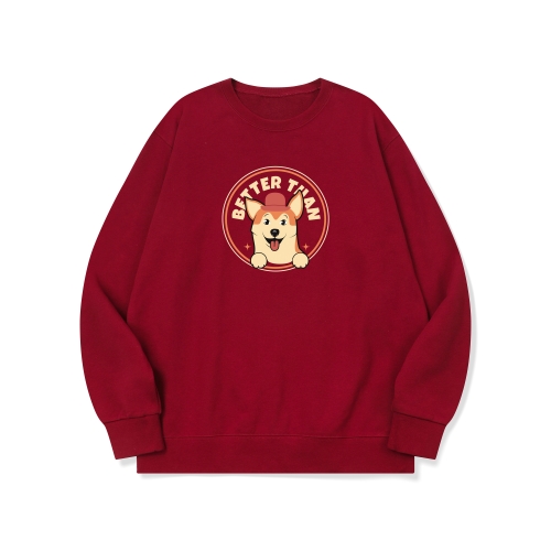 btm72 댕댕이 원탑 씨바코인 그래픽 로고 맨투맨 | 레드