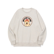 btm72 댕댕이 원탑 씨바코인 그래픽 로고 맨투맨 | 오트밀