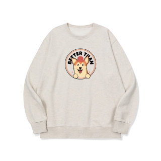 btm72 댕댕이 원탑 씨바코인 그래픽 로고 맨투맨 | 오트밀