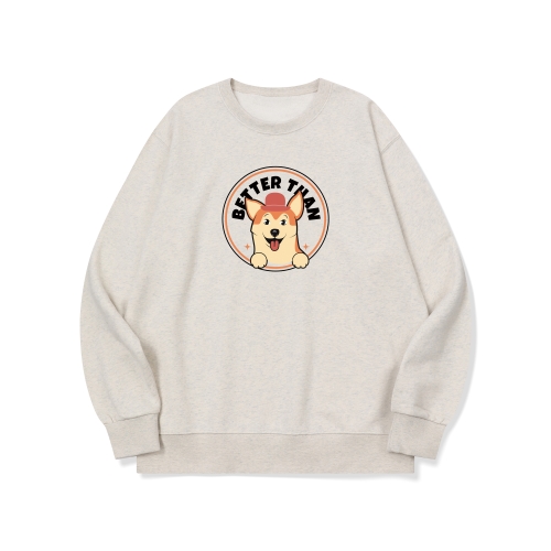 btm72 댕댕이 원탑 씨바코인 그래픽 로고 맨투맨 | 오트밀