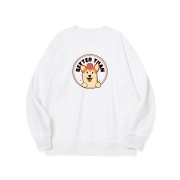 btm72 댕댕이 원탑 씨바코인 그래픽 로고 맨투맨 | 화이트