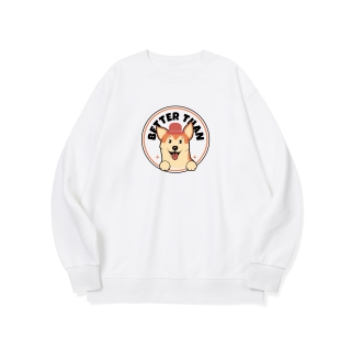 btm72 댕댕이 원탑 씨바코인 그래픽 로고 맨투맨 | 화이트