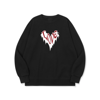 btm75 사랑이 불타오르네 그래픽 로고 맨투맨 | 블랙