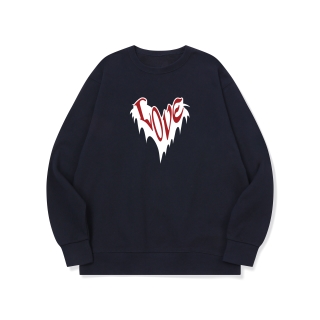 btm75 사랑이 불타오르네 그래픽 로고 맨투맨 | 네이비