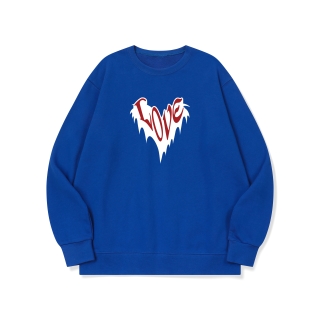 btm75 사랑이 불타오르네 그래픽 로고 맨투맨 | 블루