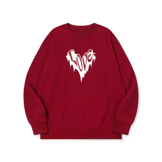 btm75 사랑이 불타오르네 그래픽 로고 맨투맨 | 레드