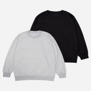 (2PACK) 국산 헤비웨이트 기본 맨투맨 - 기모(TC) MADE IN KOREA | 블랙/그레이 3XL