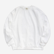 1566 가먼트다이 오버핏 무지 크루넥 맨투맨 | 화이트