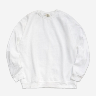 1566 가먼트다이 오버핏 무지 크루넥 맨투맨 | 화이트