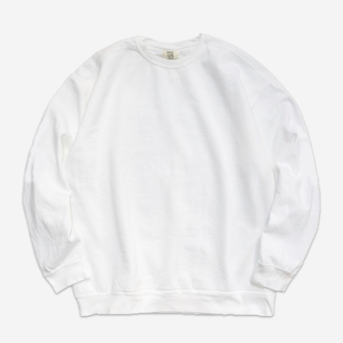 1566 가먼트다이 오버핏 무지 크루넥 맨투맨 | 화이트