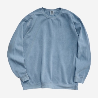 1566 가먼트다이 오버핏 무지 크루넥 맨투맨 | 블루진