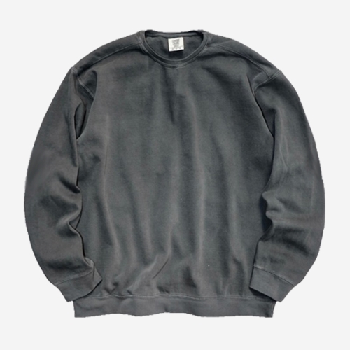 1566 가먼트다이 오버핏 무지 크루넥 맨투맨 | 페퍼