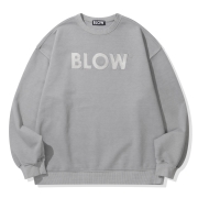 피그먼트 그레이 자수 스웻셔츠