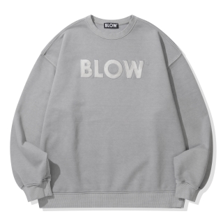 피그먼트 그레이 자수 스웻셔츠