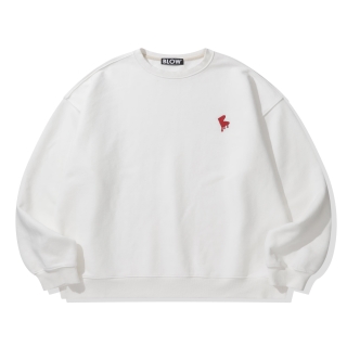 플로윙 자수 로고 스웻셔츠