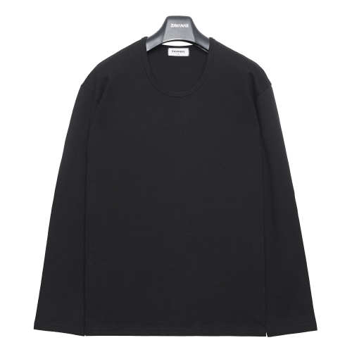 헤비 하프U넥 롱슬리브 | 블랙