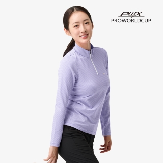 여성 체크 집업티 | 파스텔라일락