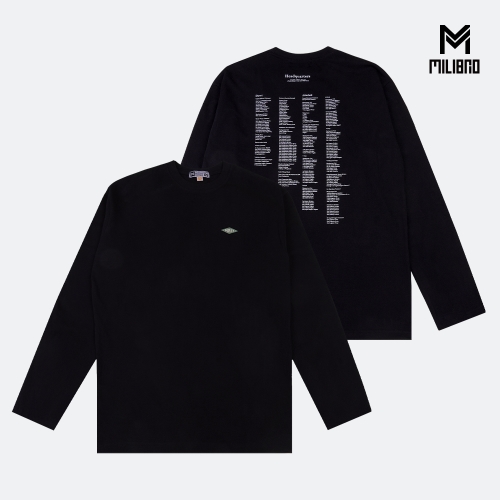 밀리브로 KOREA ARMY List 육군 오버핏 긴팔티 검정