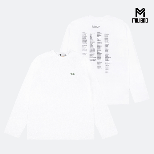밀리브로 KOREA ARMY List 육군 오버핏 긴팔티 흰색