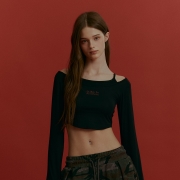 발레 더블레이어 스트랩 롱슬리브 블랙