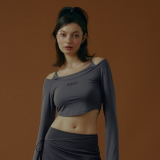 발레 더블레이어 스트랩 롱슬리브 그레이