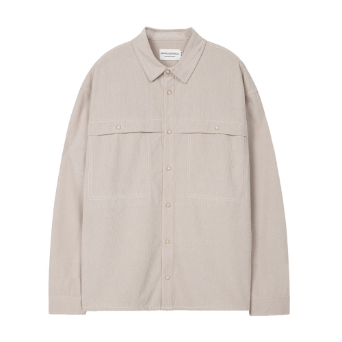 코듀로이 미니멀 포켓셔츠 | 크림