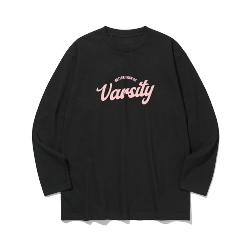 btls12 대학교 꼭 가야 돼 그래픽 로고 긴팔티셔츠 | 블랙