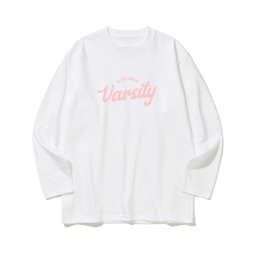 btls12 대학교 꼭 가야 돼 그래픽 로고 긴팔티셔츠 | 아이보리