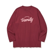 btls12 대학교 꼭 가야 돼 그래픽 로고 긴팔티셔츠 | 버건디