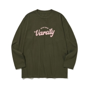 btls12 대학교 꼭 가야 돼 그래픽 로고 긴팔티셔츠 | 아미그린