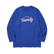 btls12 대학교 꼭 가야 돼 그래픽 로고 긴팔티셔츠 | 블루