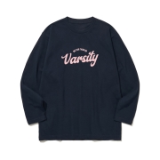 btls12 대학교 꼭 가야 돼 그래픽 로고 긴팔티셔츠 | 네이비