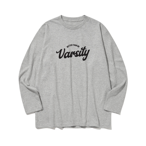 btls12 대학교 꼭 가야 돼 그래픽 로고 긴팔티셔츠 | 그레이