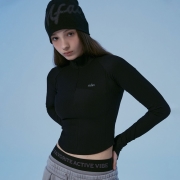 싱크 플레어넥 하프집업 | 블랙