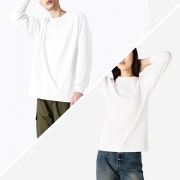 (2PACK) 1304 무지 18수 긴팔 티셔츠 2XL, 3XL | 화이트+화이트