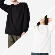 (2PACK) 1304 무지 18수 긴팔 티셔츠 2XL, 3XL | 화이트+블랙