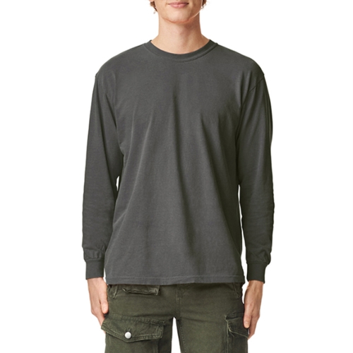 6014 가먼트다이 오버핏 무지 긴팔티 페퍼