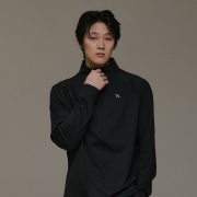 트레인 하프 집 롱슬리브 블랙