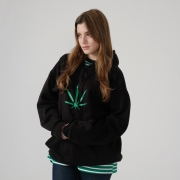 츄바스코 MHD171 Big Weed Hoodie BLACK