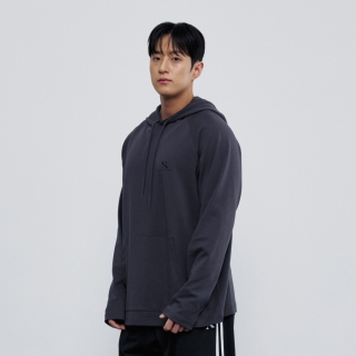 메가핏 심볼 후드 롱슬리브 | 차콜