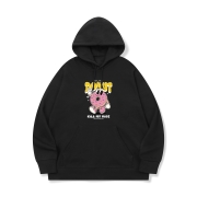 bth62 커스타드 크림 맞죠 그래픽 후드티 | 블랙