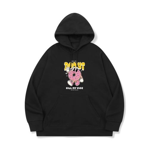 bth62 커스타드 크림 맞죠 그래픽 후드티 | 블랙