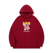 bth62 커스타드 크림 맞죠 그래픽 후드티 | 레드