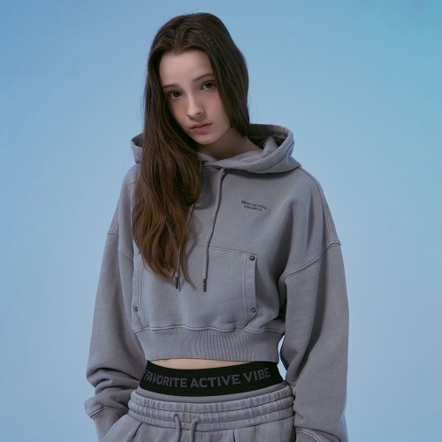 패치드 아웃 리브즈 피그먼트 후드티 | 그레이