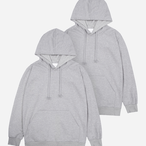 (2PACK) 국산 헤비웨이트 기본 후드스웨터- 양면 MADE IN KOREA | 그레이/그레이