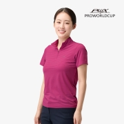 여성 반팔 집업티 | 마젠타