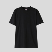 7.4oz 14수 헤비 웨이트 라운드 무지 반팔티 | 블랙