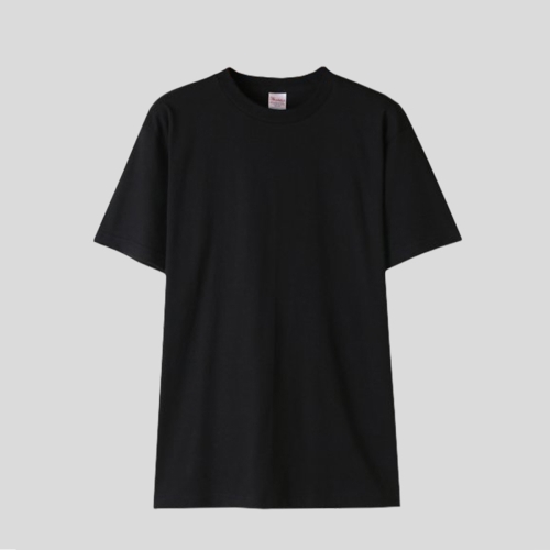 7.4oz 14수 헤비 웨이트 라운드 무지 반팔티 | 블랙